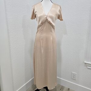 SHEIN Champagne SATIN  Dress Size 4